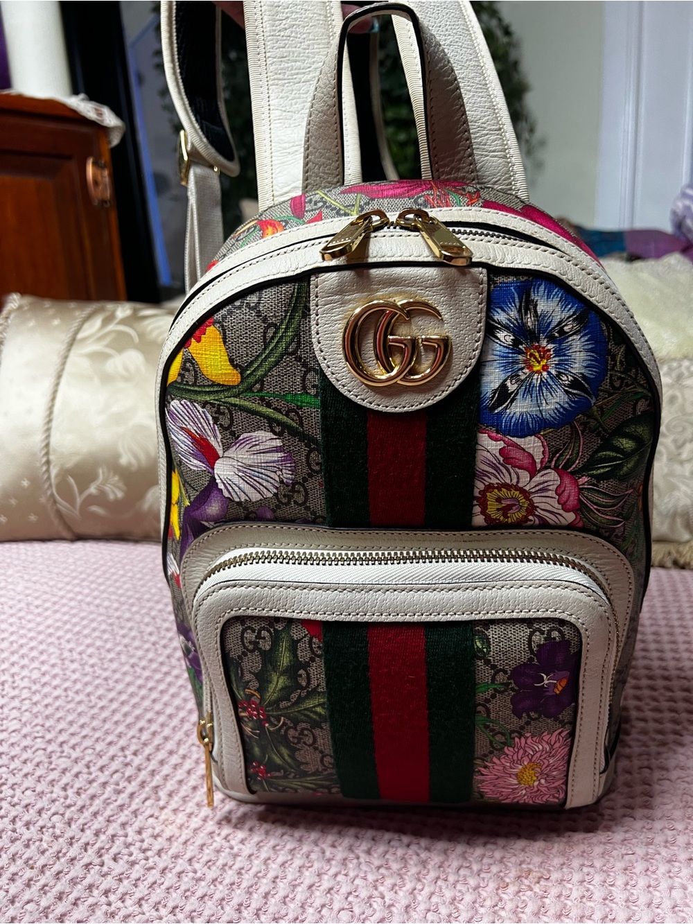 Gucci Ophidia GG Supreme Flora Small Backpack